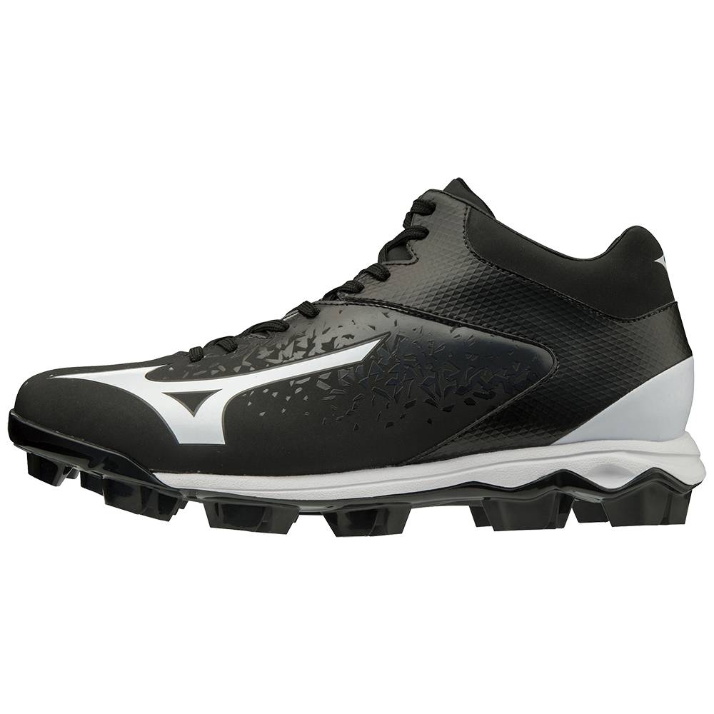 Tenis Baseball Mizuno Select Nine TPU Mid Molded - Homem - Pretas/Branco - KLNYP0518